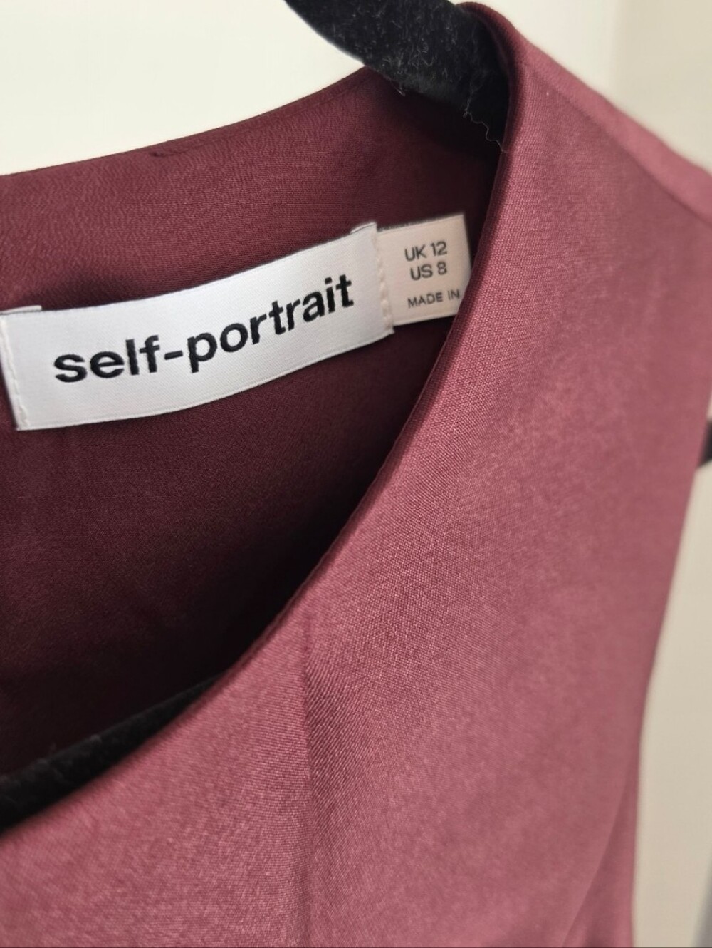 Self-portrait Burgundy Taffeta Midi Dress Size US 8 - Picture 8 of 9